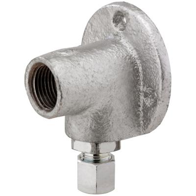 Product image of the product “Anschlusswinkel mit Wandflansch Aufputz (für Gassteckdose Rp 1/2 x RVS 8) ”