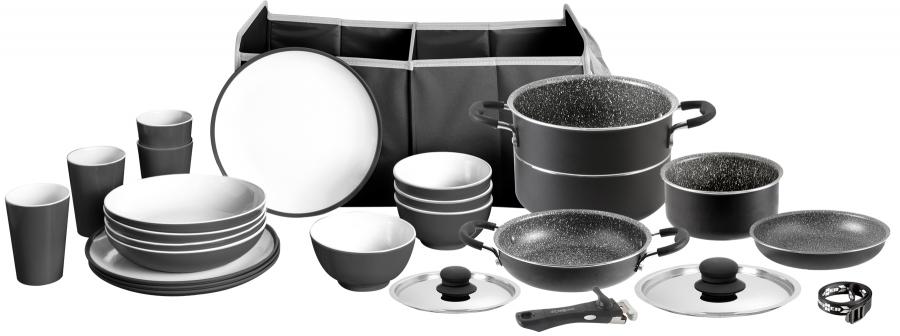 Artikelbild 1 des Artikels “MEPOBOX BLACK 16+9 Geschirr-Set LOOP + Kochtopfset PIRATE “