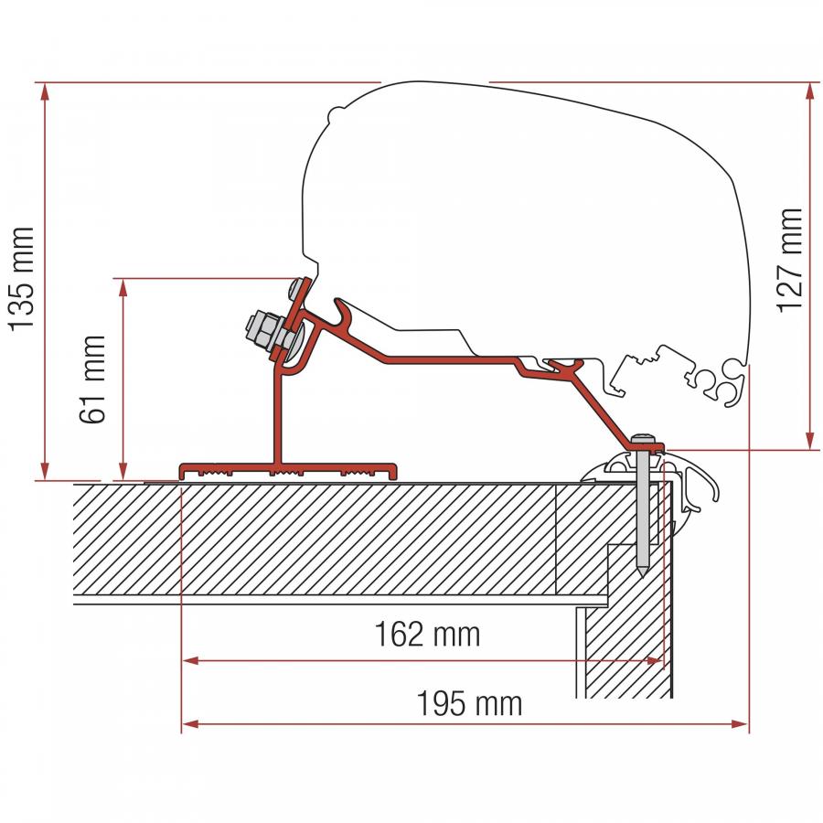 Product image 1 of the product “Markisenadapter Caravan Roof ”