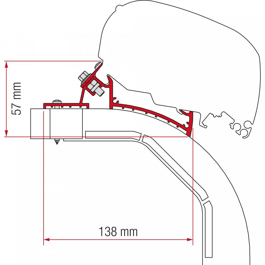 Product image 1 of the product “Markisenadapter Kit Arca, Mobilvetta K-Yacht für F80/F65 ”