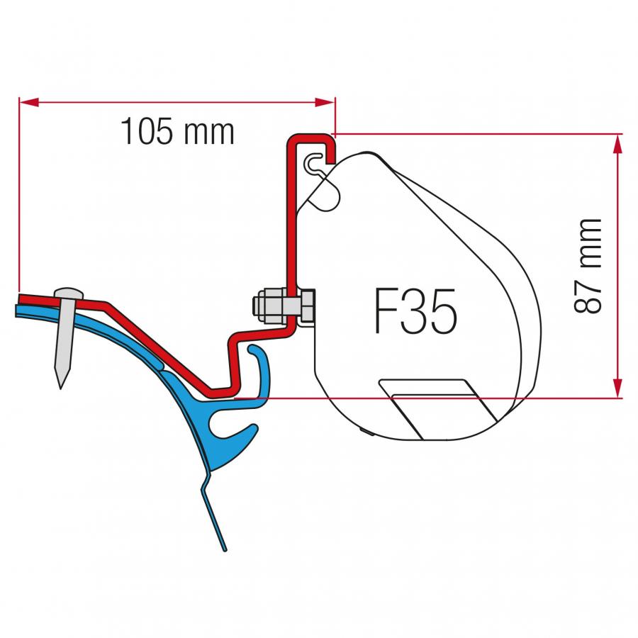 Product image 1 of the product “Markisenadapter Kit Kepler (VW T6) ”
