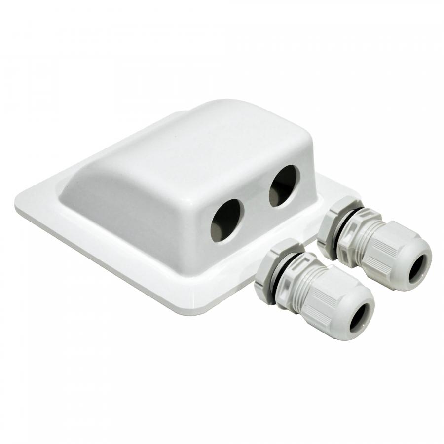 Product image 1 of the product “Dachdurchführung weiß, 2 Ausgänge 2 Ausgänge”
