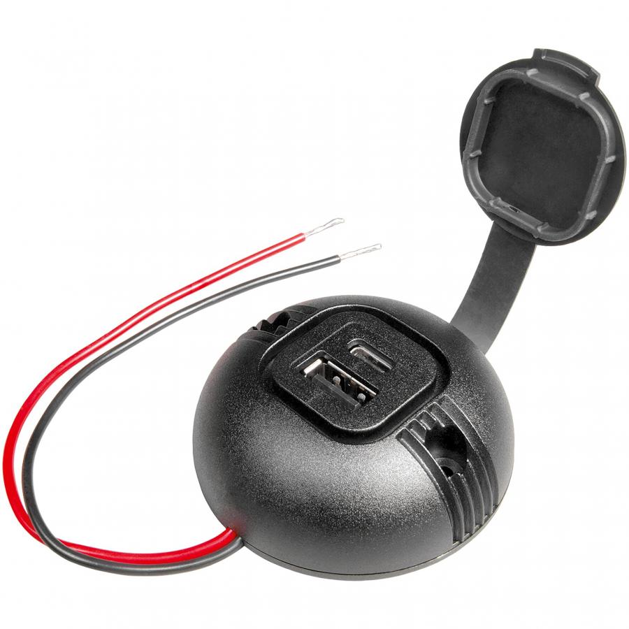 Product image 1 of the product “Aufbau-Doppelsteckdose USB-C/USB-A rund ”