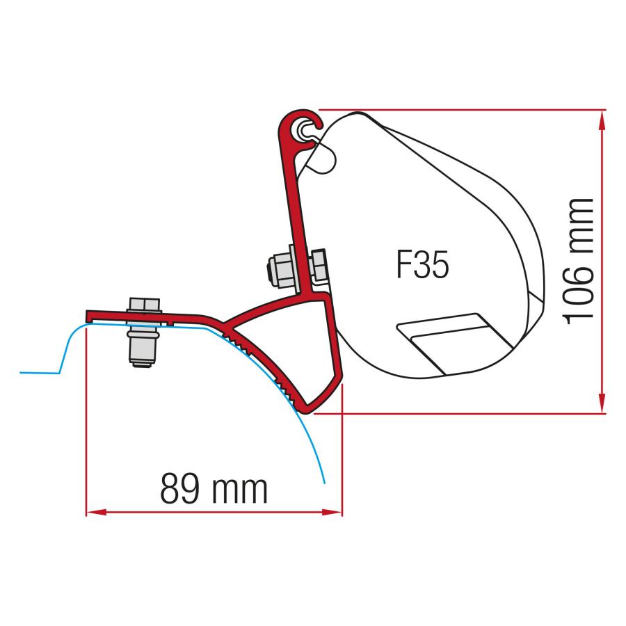 Product image 1 of the product “Markisenadapter Kit Renault Trafic für F35 ”