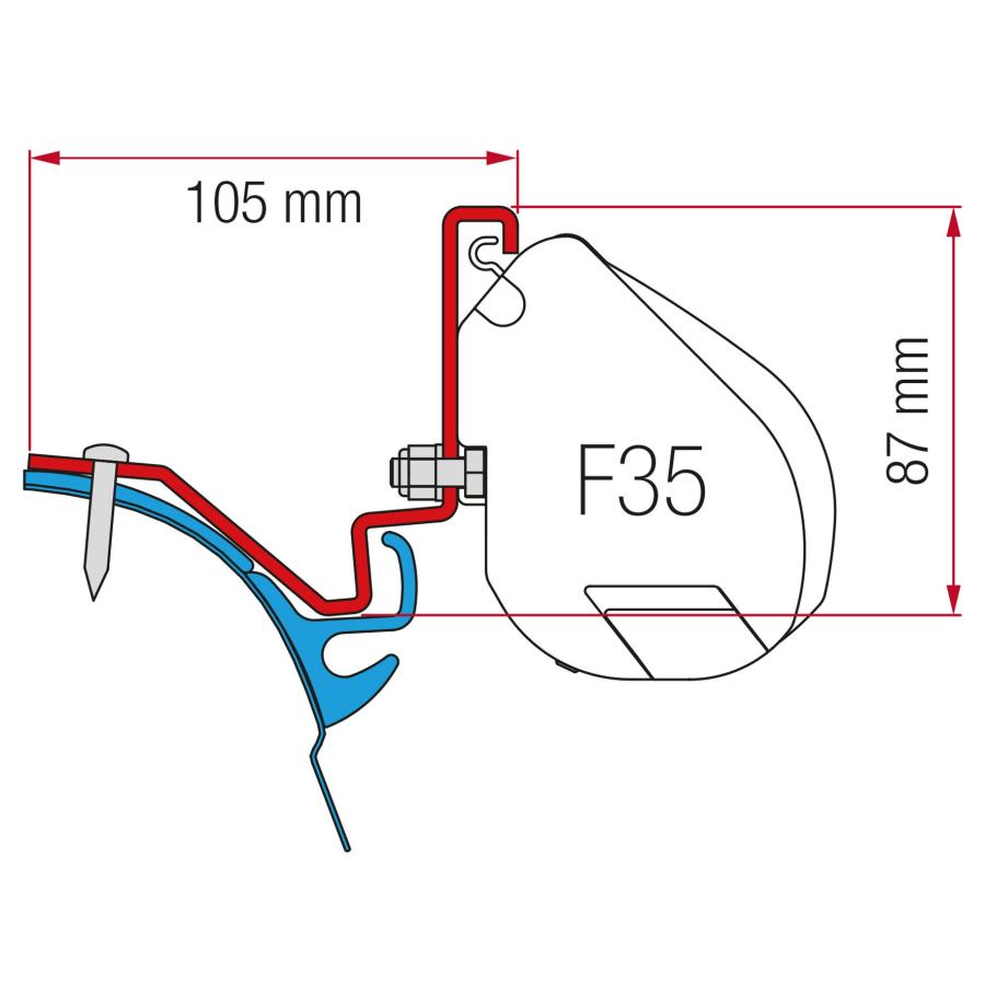 Product image 1 of the product “Markisenadapter Kit Kepler (VW T6) ”