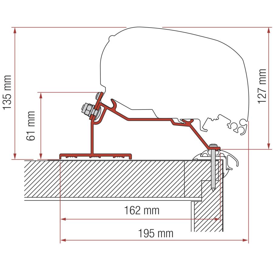 Product image 1 of the product “Markisenadapter Caravan Roof ”