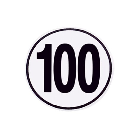 Artikelbild 1 des Artikels “Geschwindigkeitsaufkleber 100 km/h für Anhänger und Wohnwagen ø 20 cm “