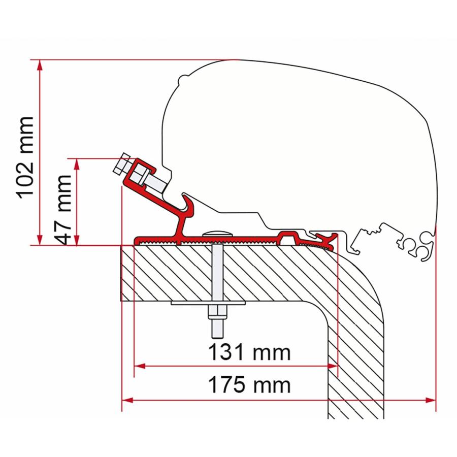 Product image 1 of the product “Markisenadapter Hymer für F80 ”