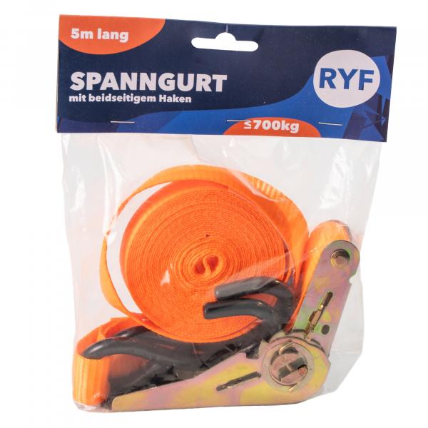 Product image of the product “Spanngurt/Zurrgurt mit Ratsche und Haken, 5 m ”