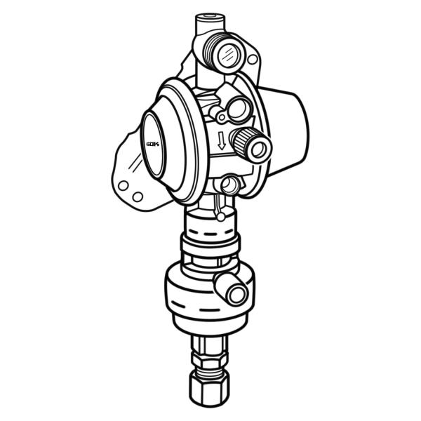 Product image of the product “Sicherheits-Gasdruck-Regelanlage Caramatic DriveOne, vertikal, 50 mbar vertikal | 50 mbar”