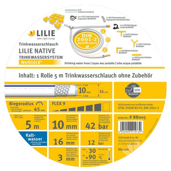 Artikelbild des Artikels “Cold Water Hose WeißGELB for Drinking Water, 10 x 16 mm, 5 m “