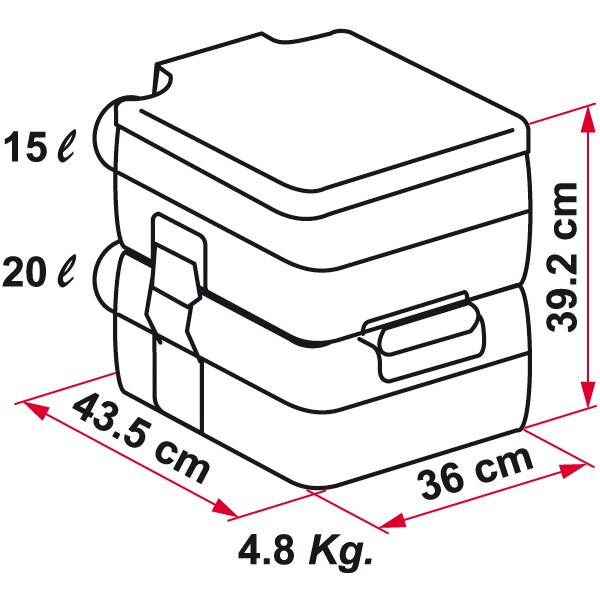 Product image of the product “Tragbare Toilette BI-POT, 392 mm 392 mm”