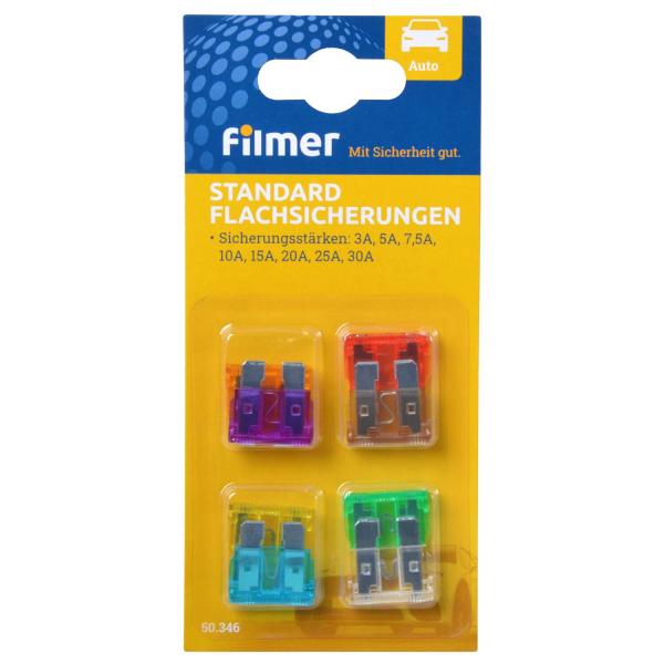 Product image of the product “Flachsicherungen Standard 8-teilig; 3/5/7,5/10/15/20/25/30 A ”