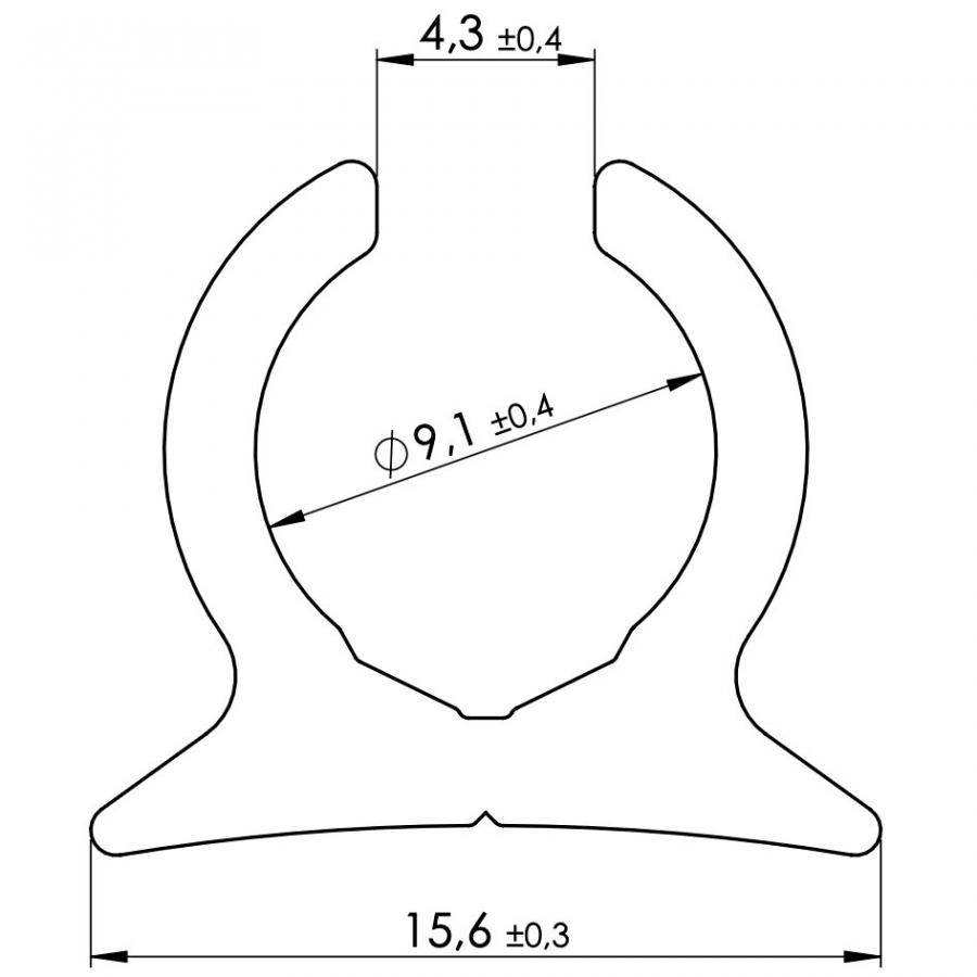 Product image 2 of the product “Keder-Profilschiene 2 Meter, Kunststoff, einfach mit Kedereinzug ohne Nut ”