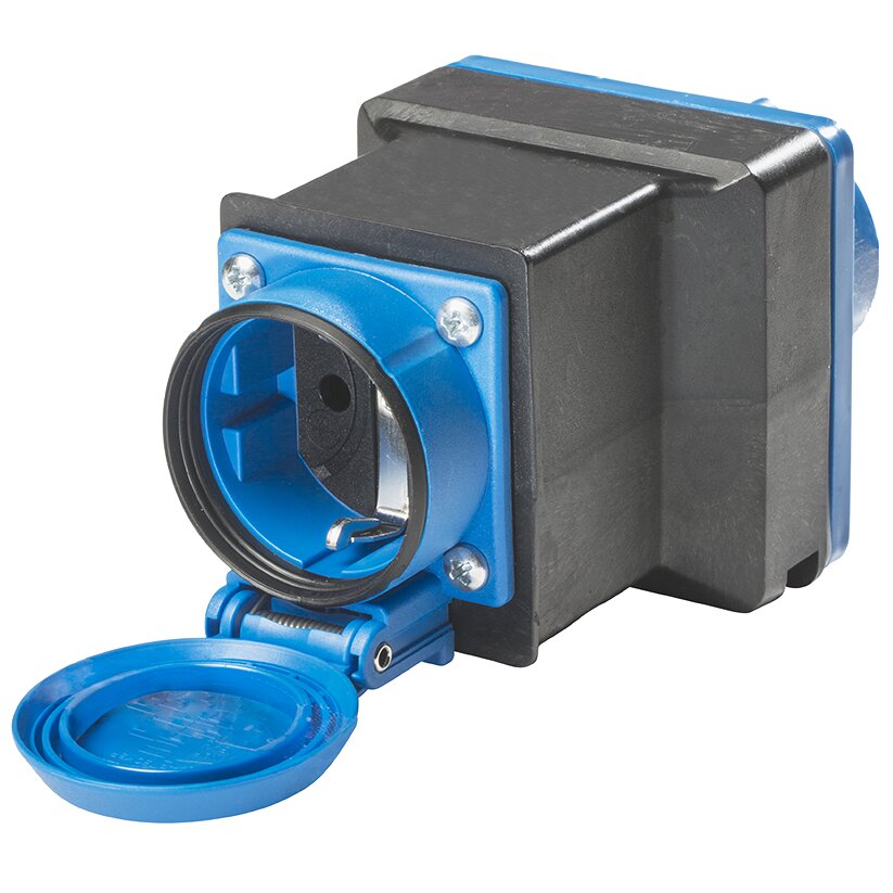 Product image 2 of the product “Adapterstecker CEE-Stecker + Schuko-Kupplung schwarz/blau ”