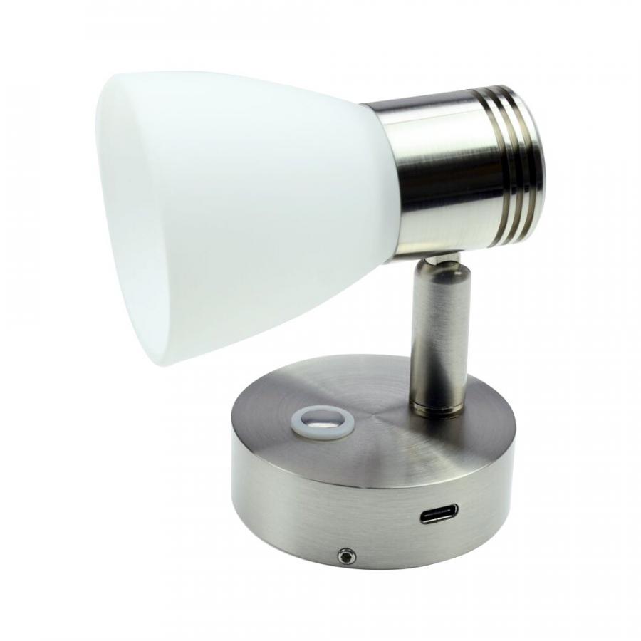 Product image 2 of the product “Aufbau-Leseleuchte 3000 K, Echtglas, USB-C ”