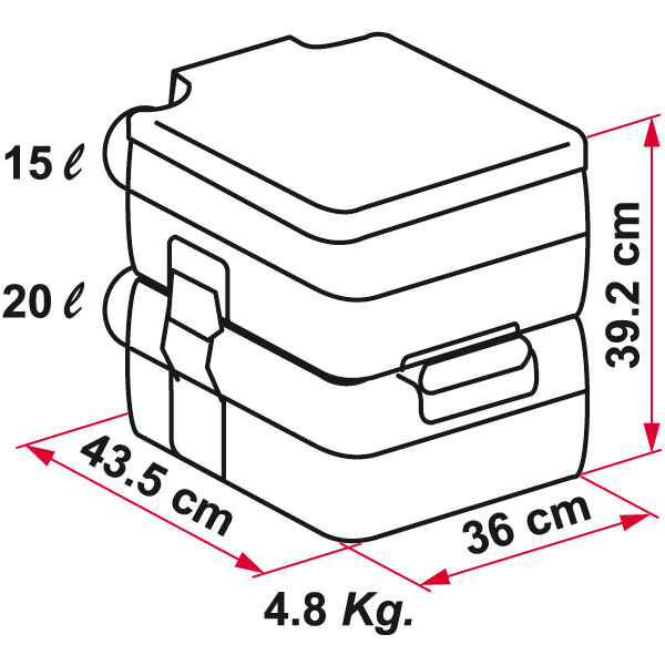 Product image 2 of the product “Tragbare Toilette BI-POT, 392 mm 392 mm”