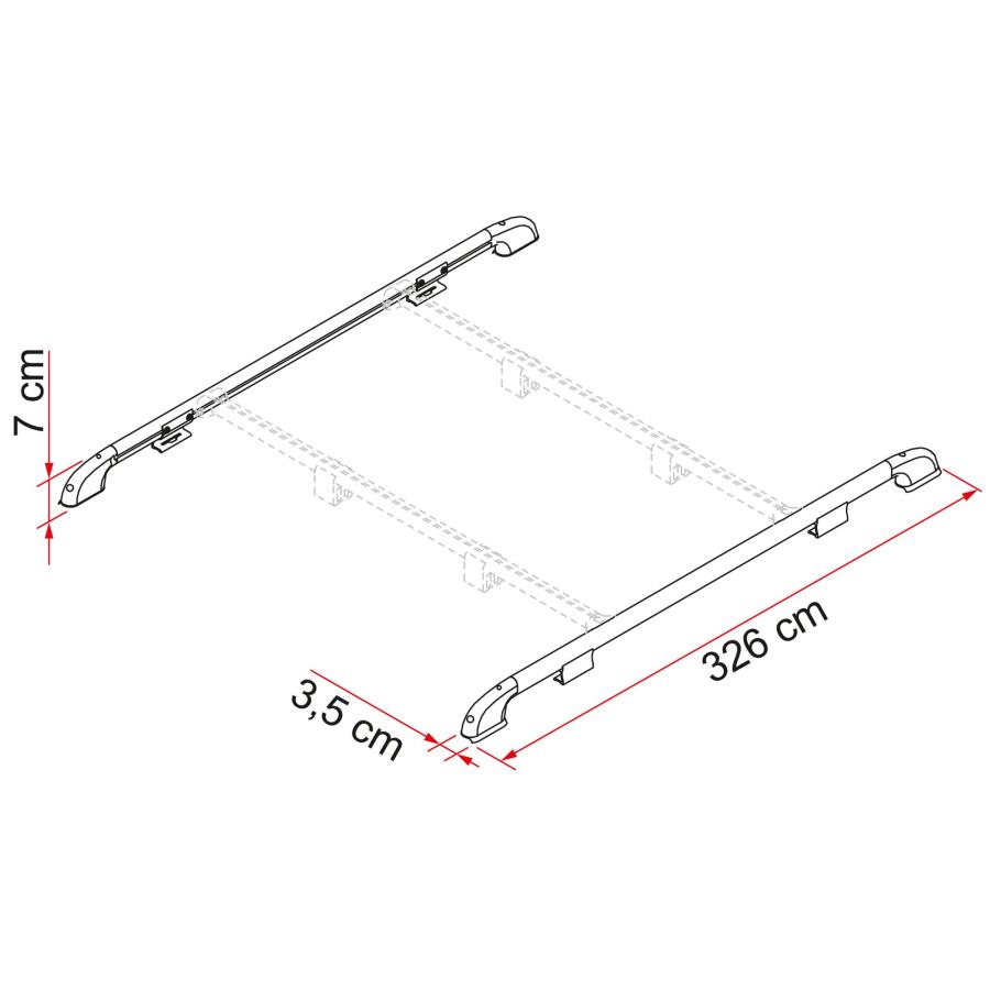 Product image 3 of the product “Dachreling Roof Rail, Länge 326 cm ”