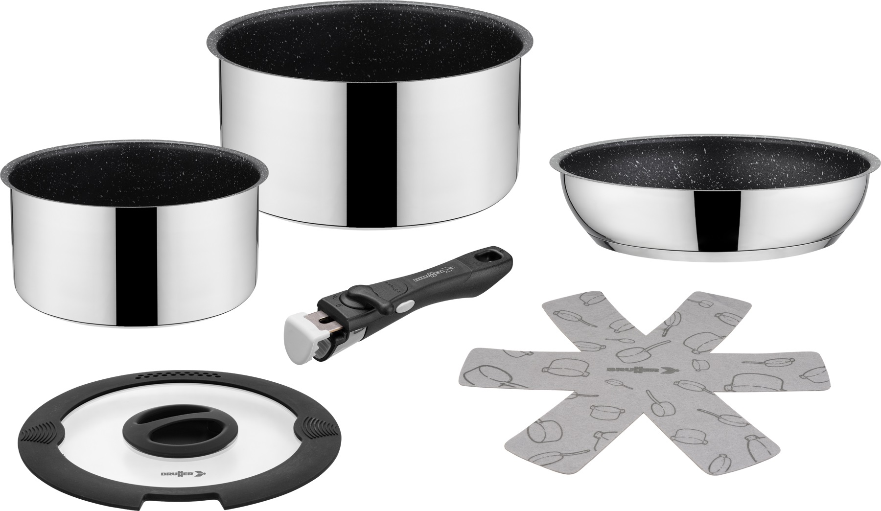 Artikelbild 1 des Artikels “Brunner Edelstahl Kochtopfset Kochgeschirr Campingtöpfe ACADEMY MINI “