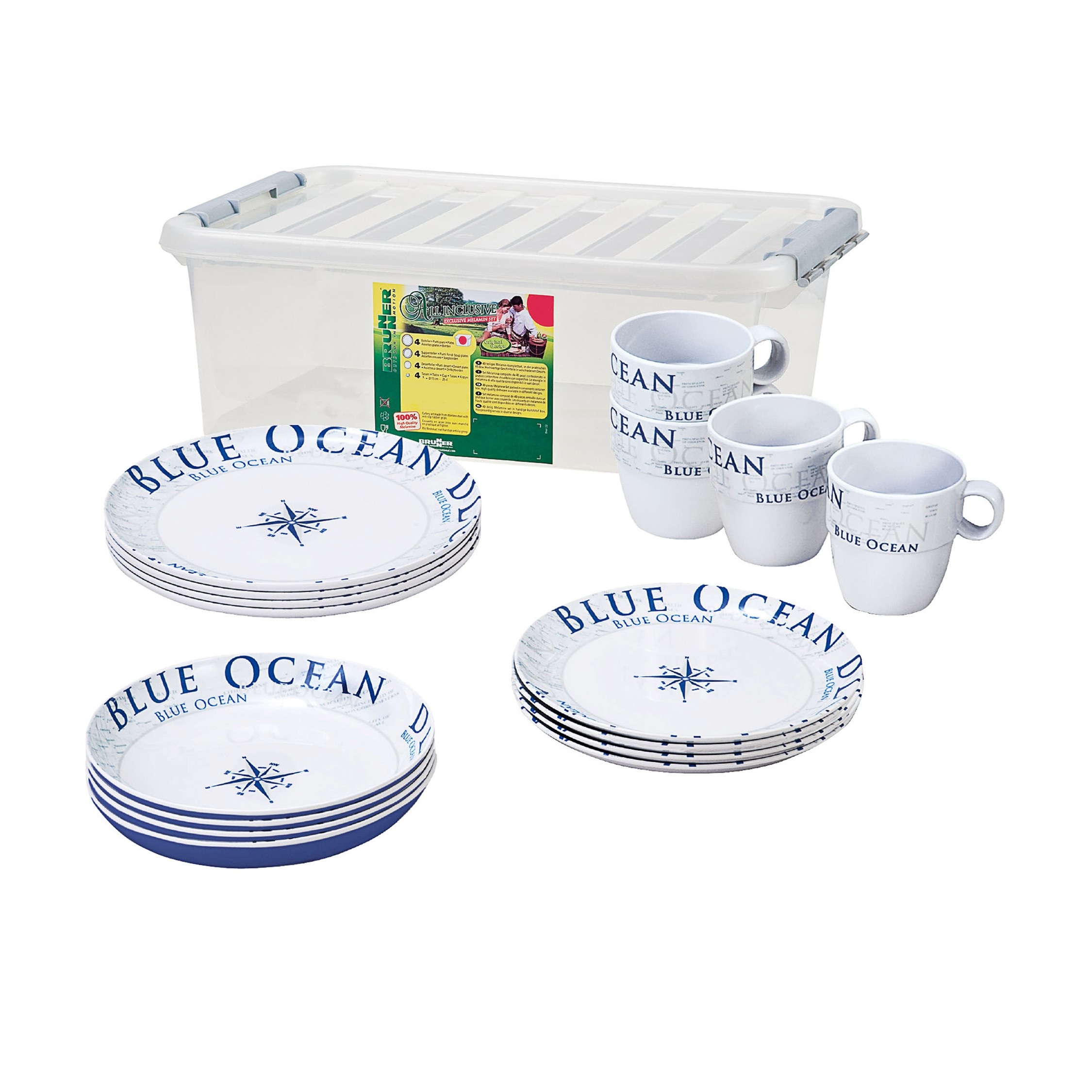 Product image 1 of the product “Geschirr-Set BLUE OCEAN Stack Box 16 tlg. ”