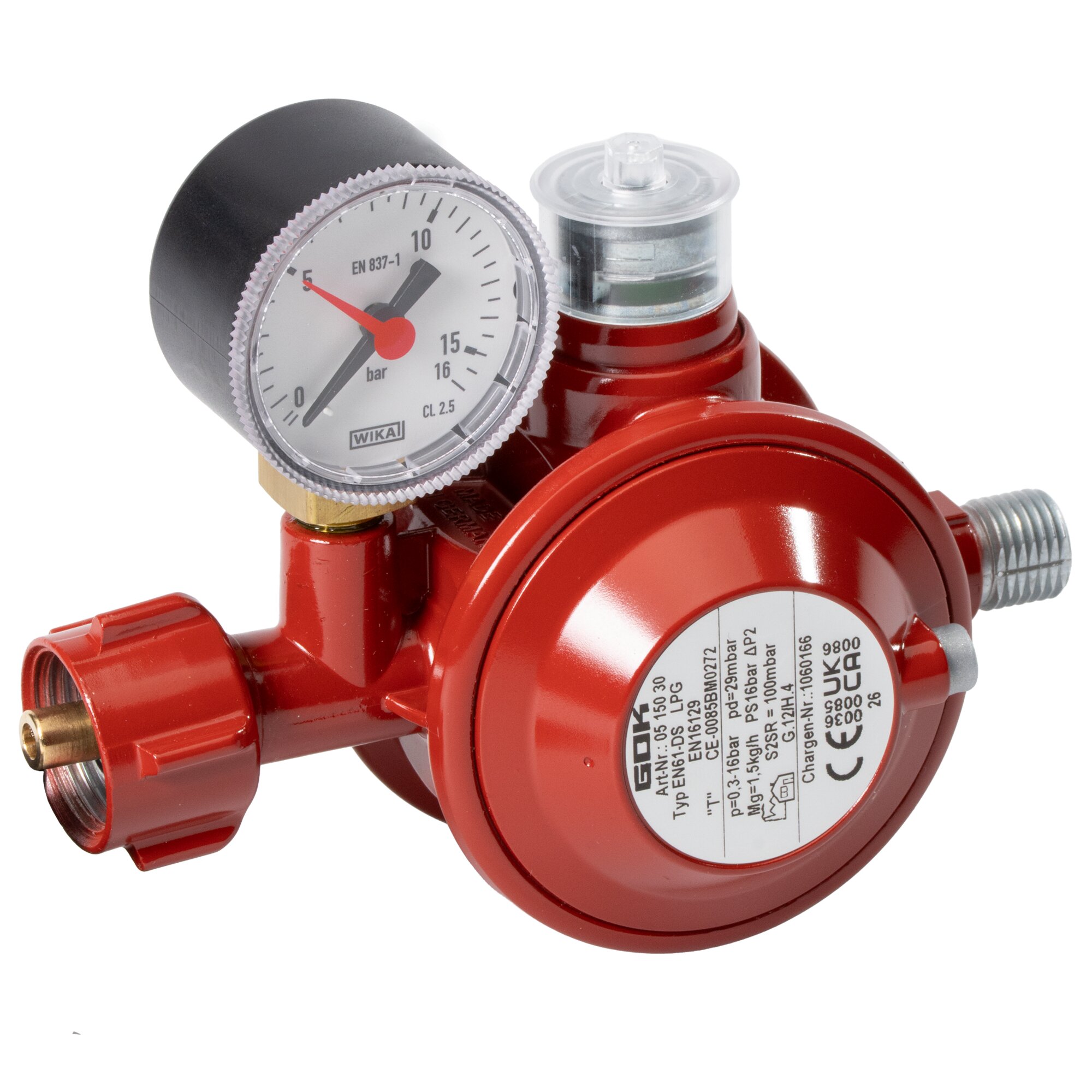 Artikelbild 1 des Artikels “Gasregler 1,5 kg/h KLF x G1/4LH-KN TAE UEDS Man. “