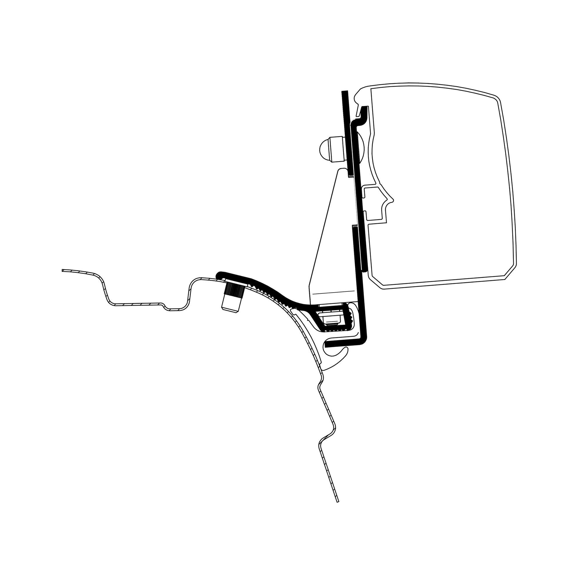 Artikelbild 1 des Artikels “Adapter VW T5 / T6 kurzer Radstand mit Reimo Multi Rail für Thule 3200 “