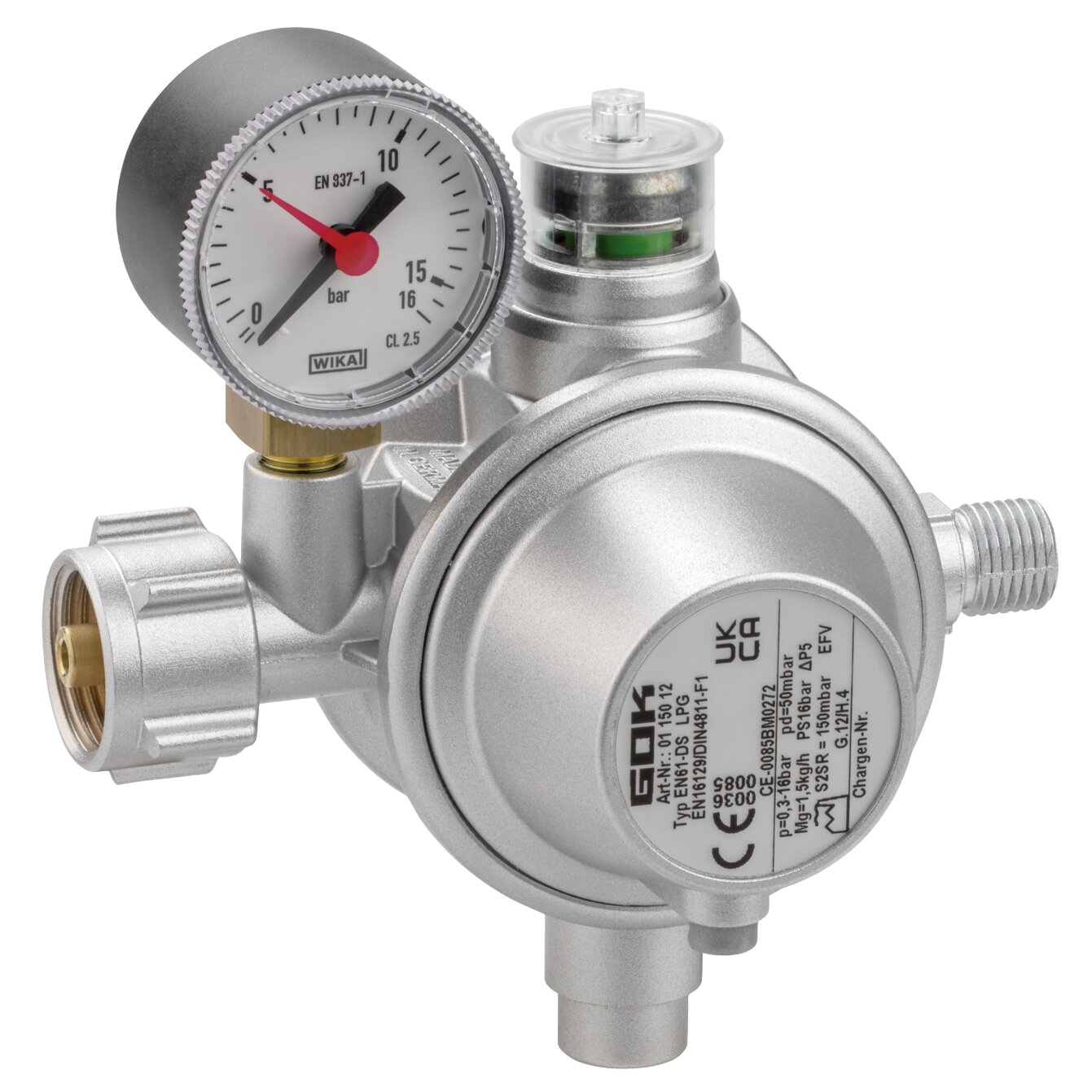 Artikelbild 1 des Artikels “Gasregler 1,5 kg/h KLF x G1/4LH-KN UEDS SBS Man. “