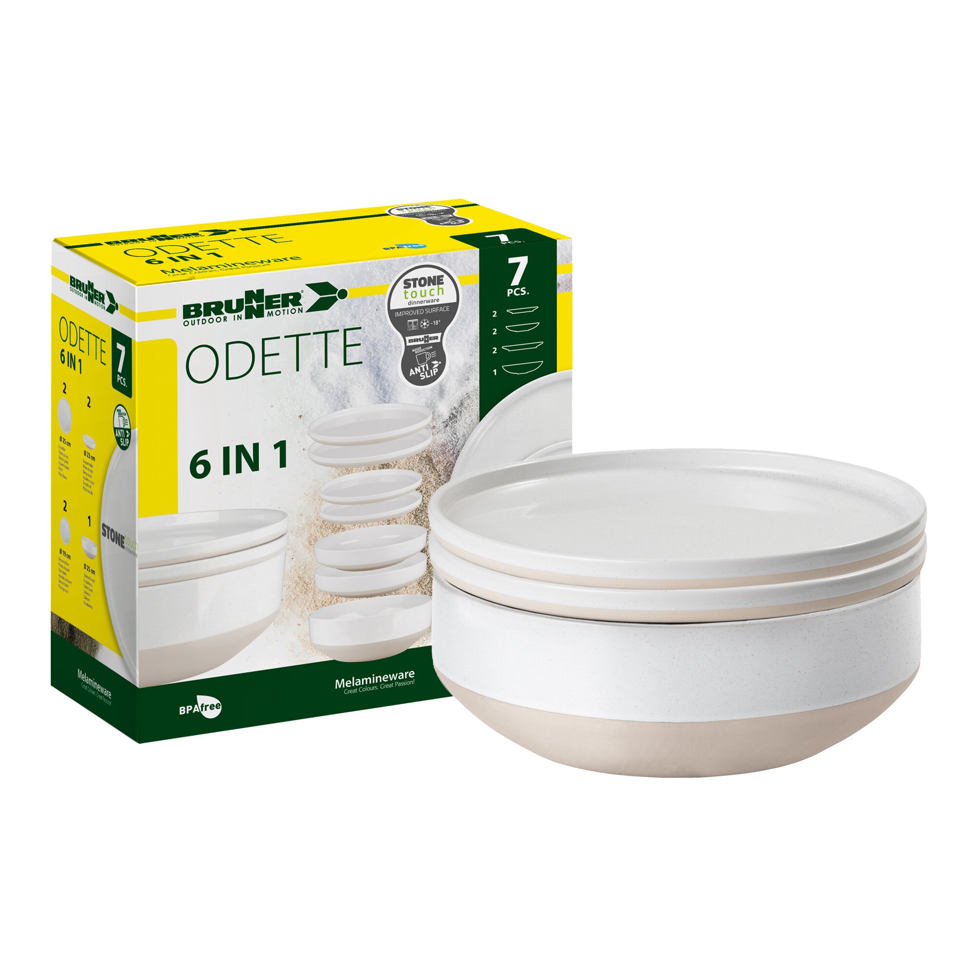Product image 2 of the product “Geschirrset 6-in-1 Odette, weiß weiß”