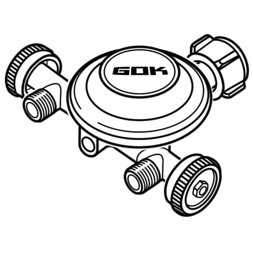 Artikelbild 2 des Artikels “Niederdruckregler Camping, 50 mbar, KLF x 2 x G 1/4 LH-KN 50 mbar | KLF x 2 x G 1/4 LH-KN | KLF x 2 x G 1/4 LH-KN“