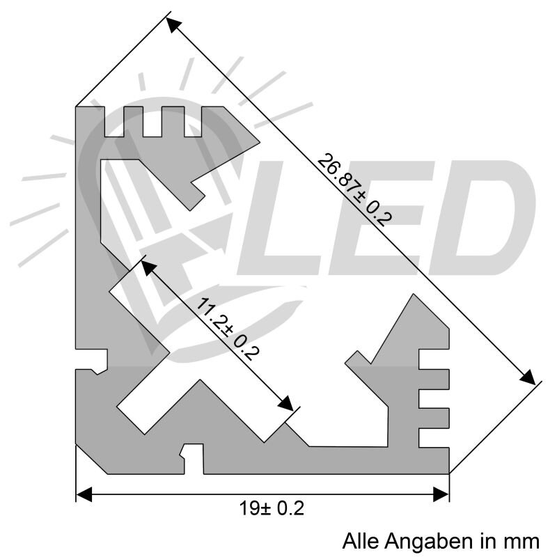 Product image 2 of the product “Aluminiumeckprofil 100 ”