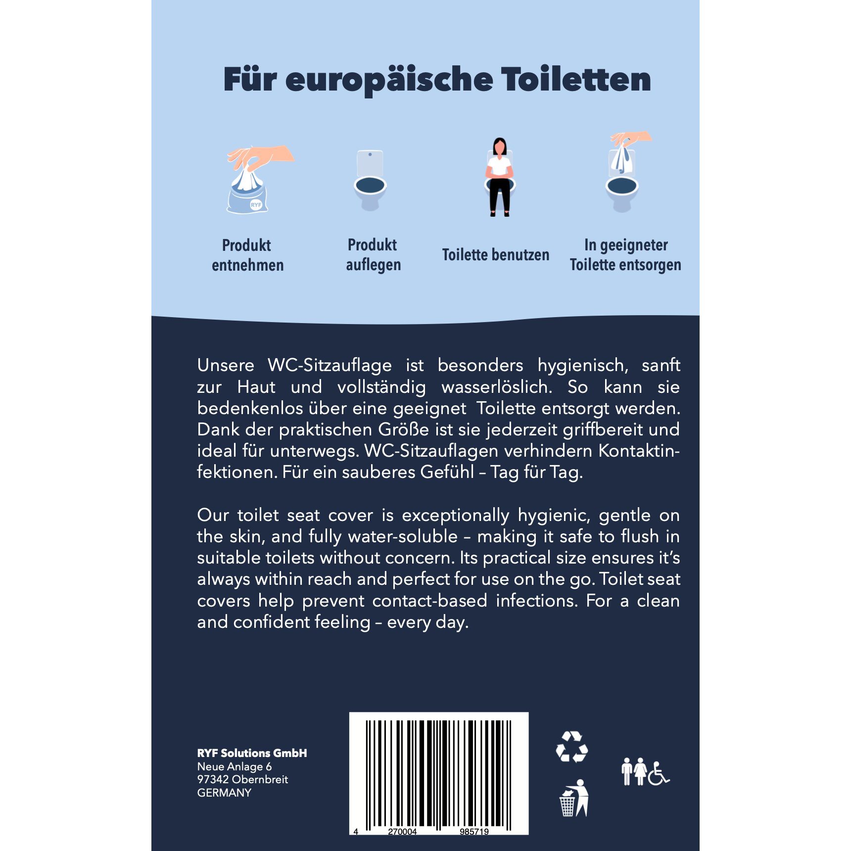 Product image 2 of the product “WC Sitzauflagen (25 Stück) ”