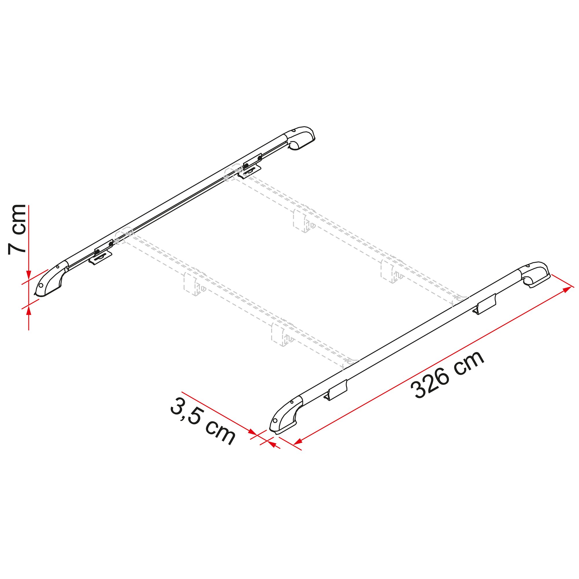 Artikelbild 3 des Artikels “Dachreling Roof Rail, Länge 326 cm “
