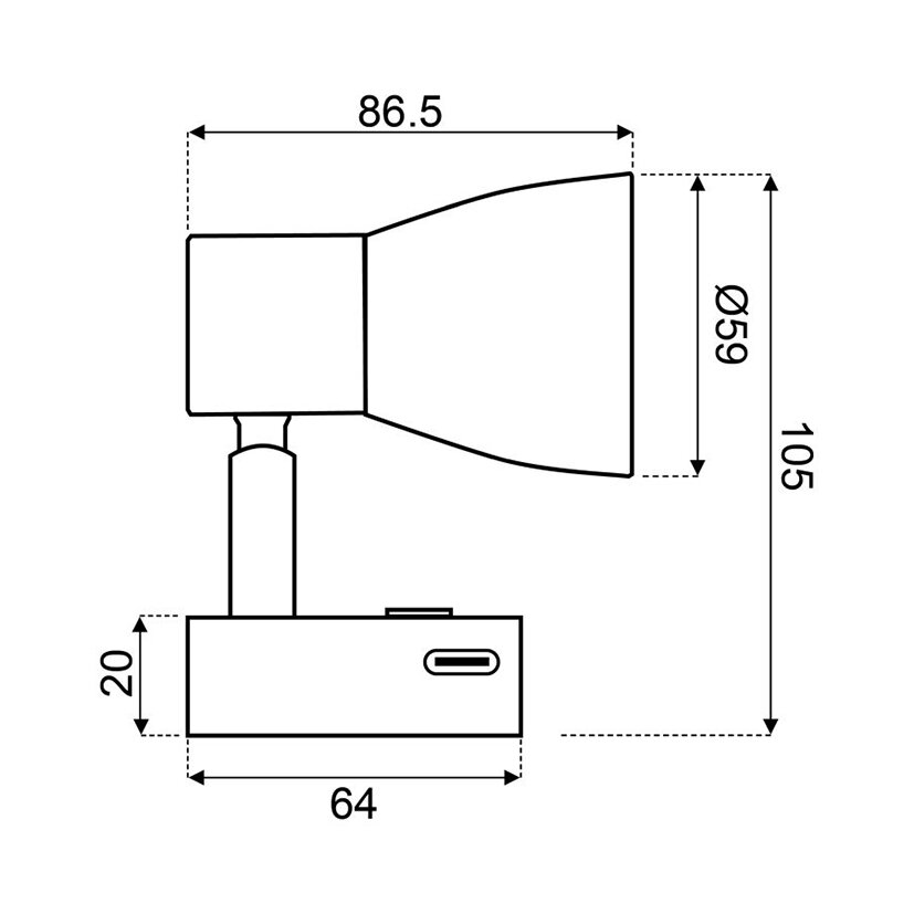 Artikelbild 4 des Artikels “Aufbau-Leseleuchte 3000 K, Echtglas, USB-C “