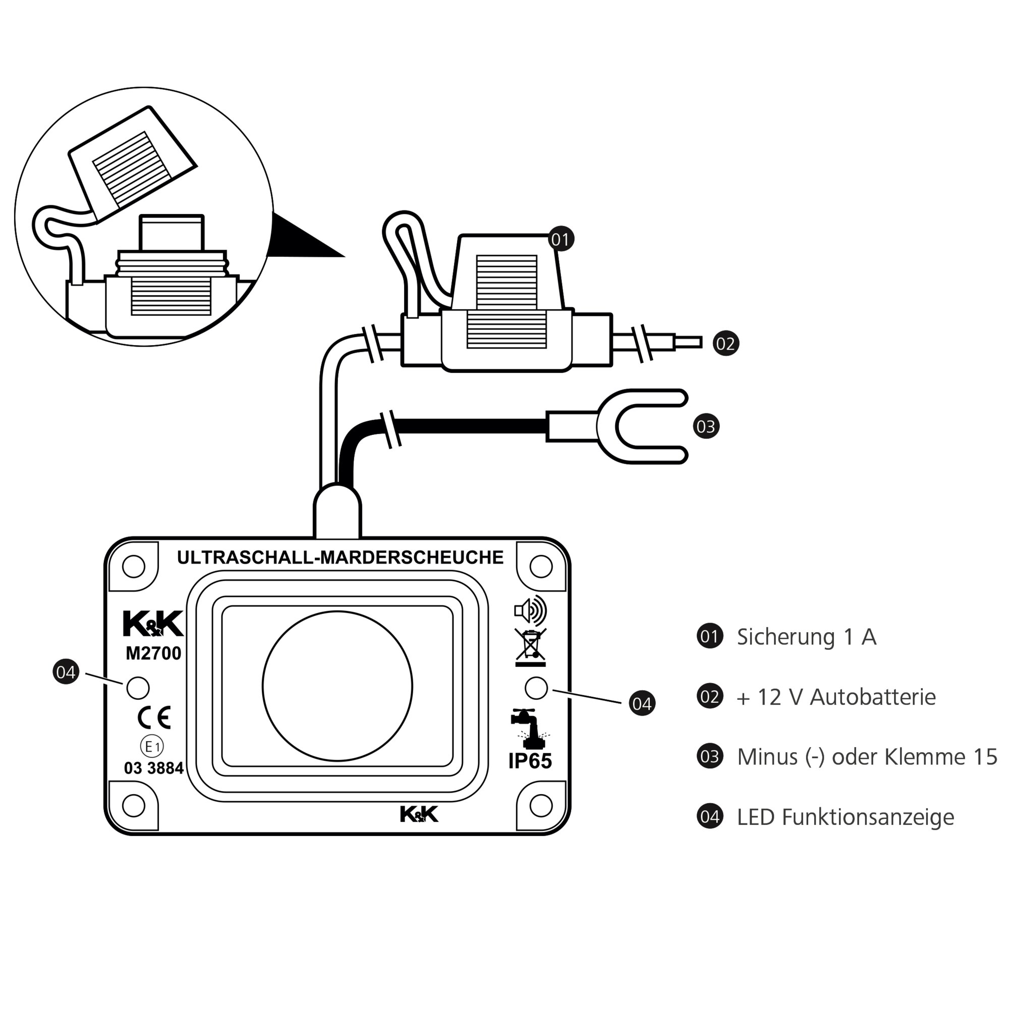 Artikelbild 4 des Artikels “Marderabwehr M2700 Wasserdichtes Ultraschallgerät “